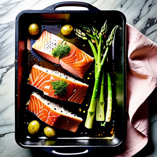 Sheet Pan Lemon Herb Salmon with vegetables.