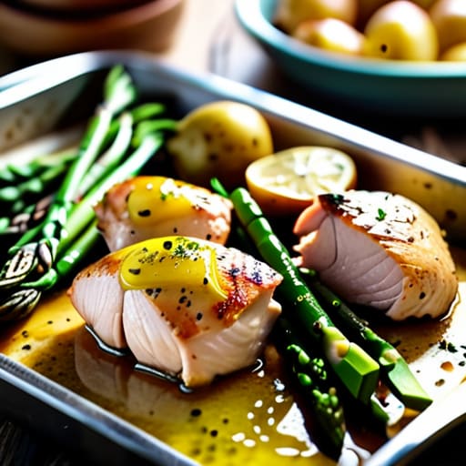 Sheet Pan Lemon Herb Chicken with vegetables.