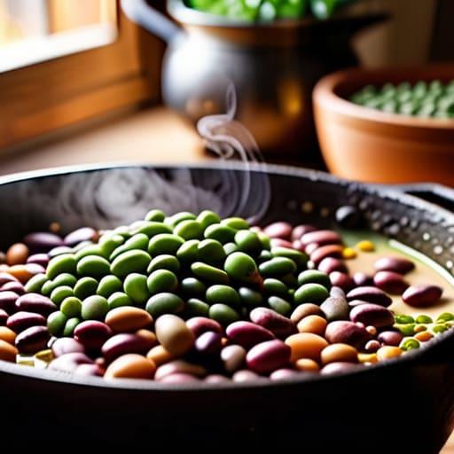 Cooking beans while Bringing It All Home.