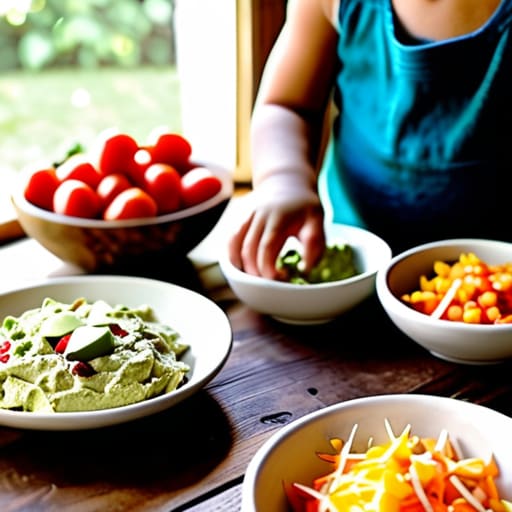 Kids enjoying a Build-Your-Own Taco Bar.