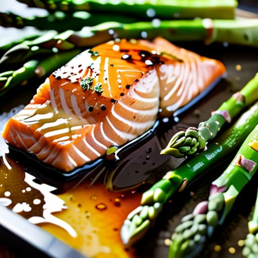 Honey Garlic Salmon & Asparagus meal.